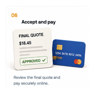 Step 6 Accept the quote and pay